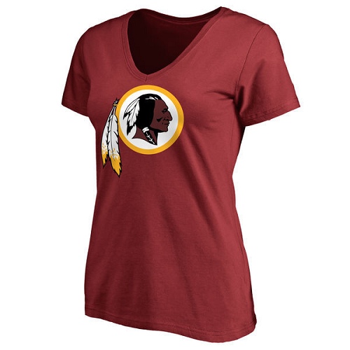 NFL Women's Washington Redskins Pro Line Burgundy Primary Team Logo Slim Fit T-Shirt